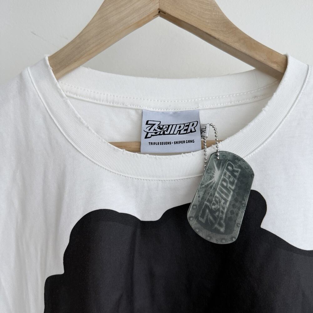 Triple Sevens Sniper Gang Kodak Black Shirt Mens XL White Graphic Streetwear Rap - Picture 3 of 7